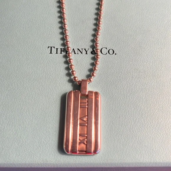 TIFFANY 925 SS ATLAS tag on TIFFANY 925 SS beaded 20” necklace